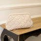 WHITE WOOL POUCH BAG