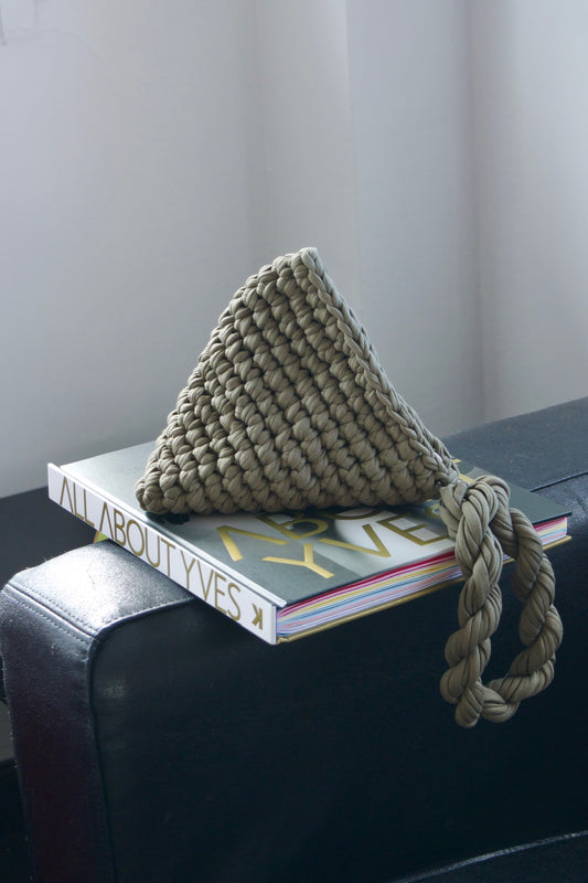 OLIVE GREEN TRIANGLE POUCH